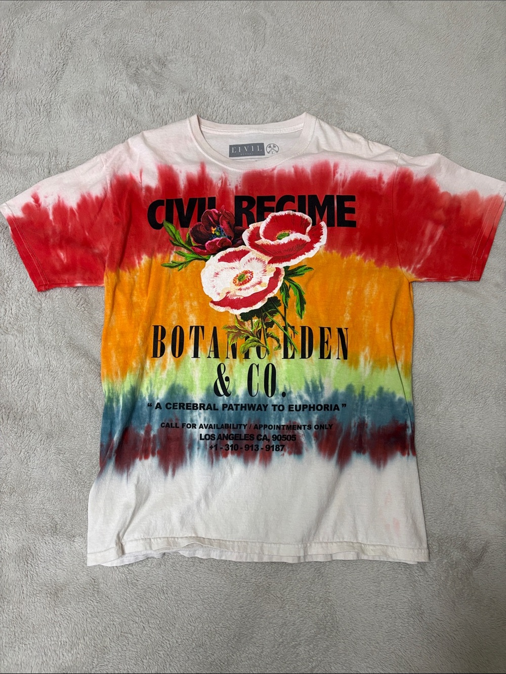 CIVIL REGIME Botanical Eden Tie-Dye Floral Graphic Tee - Multi